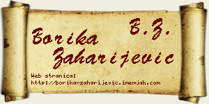 Borika Zaharijević vizit kartica